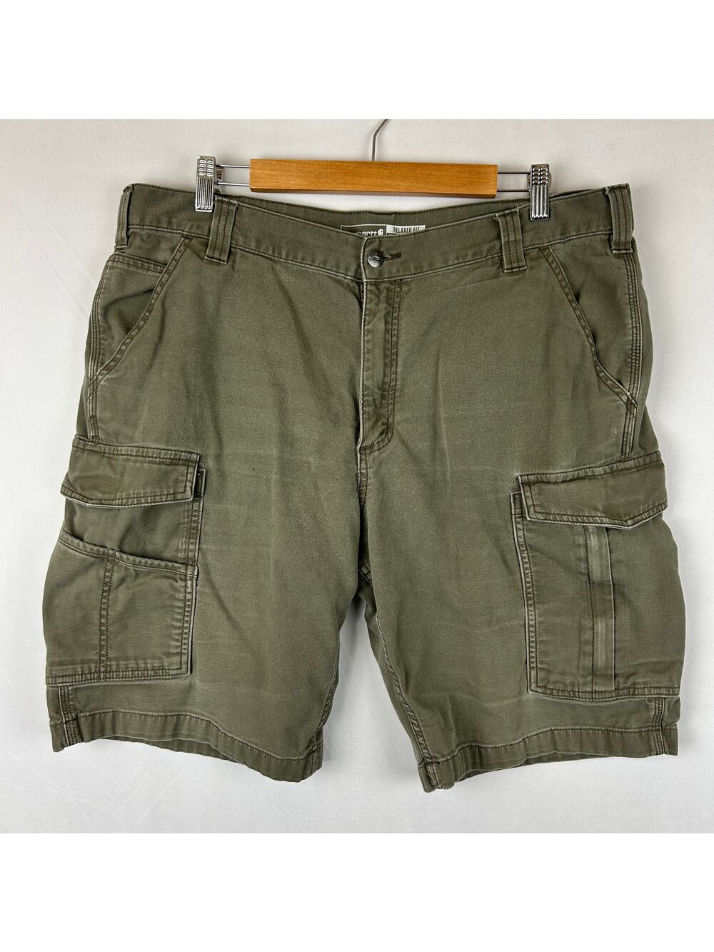 Carhartt Rugged Flex Relaxed Canvas Cargo Work Short Tarmac 10" Inseam Size 38